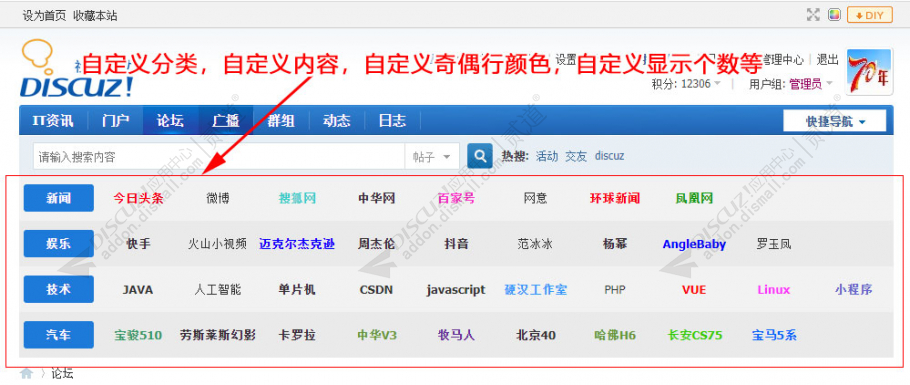 discuz分类导航文字广告截图1 discuz分类导航文字广告截图1