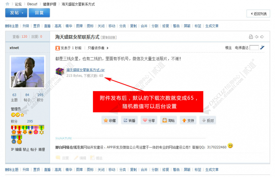 discuz附件虚拟下载数截图1 discuz附件虚拟下载数截图1