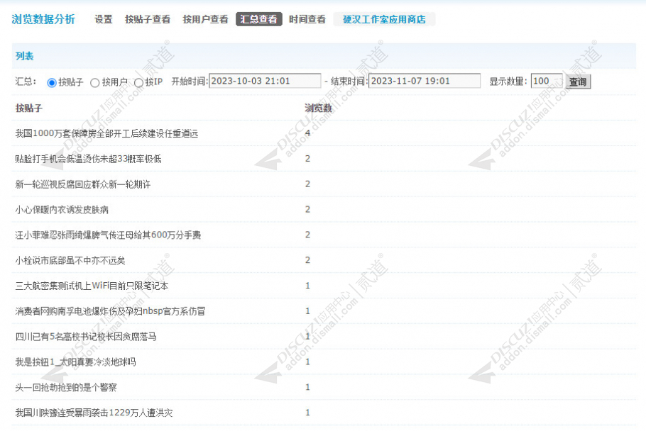 discuz浏览数据分析截图2