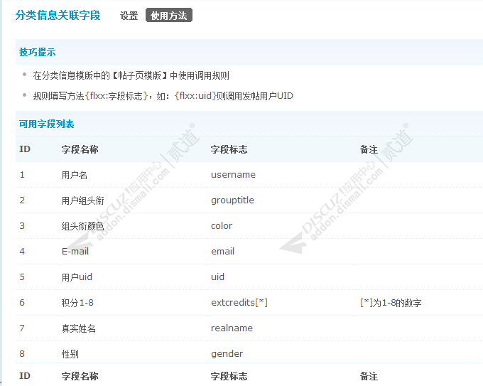 discuz分类信息关联字段截图4 discuz分类信息关联字段截图4