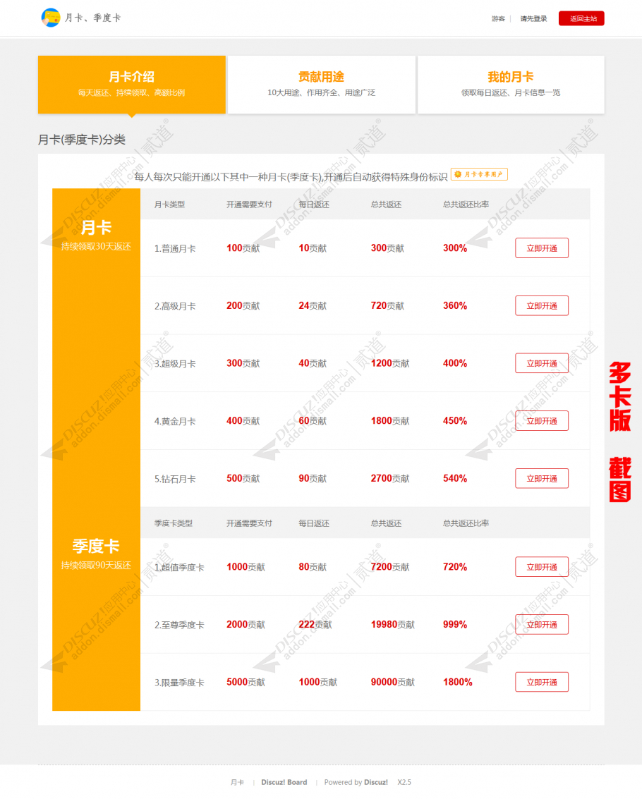 discuz月卡截图2 discuz月卡截图2